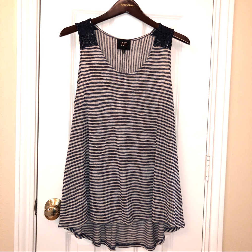 W5 Navy striped Top